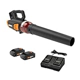WORX 40V Turbine Leaf Blower Cordless with Battery and Charger, Brushless Motor Blowers for Lawn...