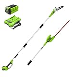 Greenworks 40V 8' Pole Saw + Pole Hedge, 2.0Ah Battery (Gen 1)