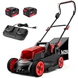 MZK 40V(2 x 20V) 13”Cordless Electric Lawn Mower,with 4-Position Height Adjustment,Compact and...