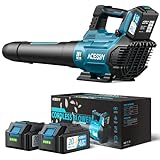 Leaf Blower Cordless, Electric Cordless Leaf Blower with 2*4.0Ah Battery Powered, 580CFM/160MPH & 3...