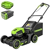 Greenworks 60V 17' Brushless (Push) Lawn Mower, 4.0Ah Battery and 3A Charger