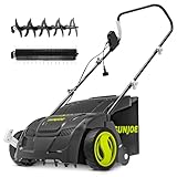 Sun Joe Electric Lawn Dethatcher & Scarifier with 8-Gal Bag, 12 Amp, 12.6 Inch, Black - Heavy Duty...