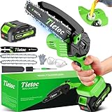 TIETOC Mini Chainsaw Cordless 6 Inch [Gardener Friendly] Super Handheld Rechargeable Chain Saw With...