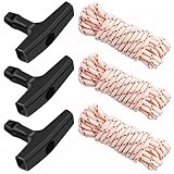3 Pack, 10 ft x 9/64' (3.5mm) Pull Cord Rope with Handle, Premium Starter Rope with High Tensile...