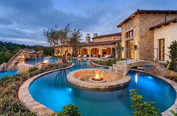 7 this is a really nice pool design the concrete work is perfect and the cabana with the lounge chairs looks like an amazing place to relax - Backyard Swimming Pool Designs 7 this is a really nice pool design the concrete work is perfect and the cabana with the lounge chairs looks like an amazing place to relax - Backyard Swimming Pool Designs