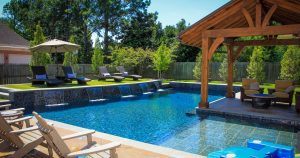 beautiful backyard pool area