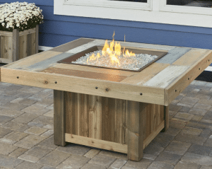 The Outdoor GreatRoom Company Vintage Wood Fire Pit Table Square